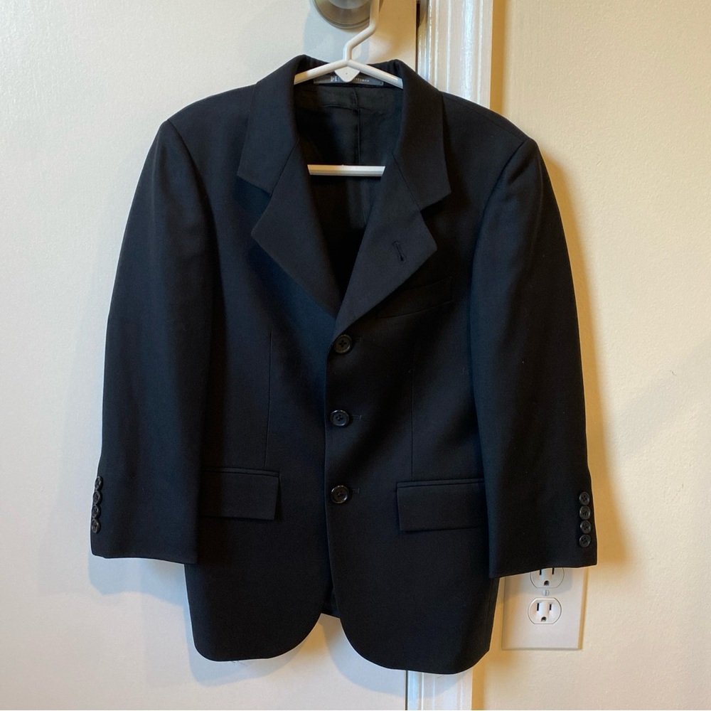 EUC Hickey Freeman three button black wool blazer size 4